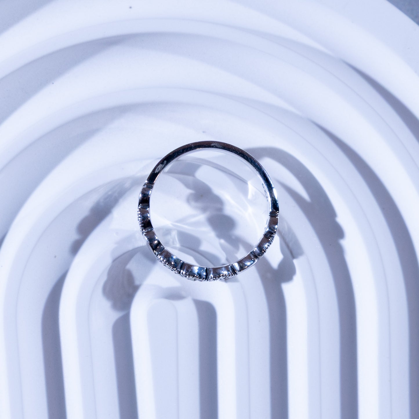 Midnight Heart Silver Ring