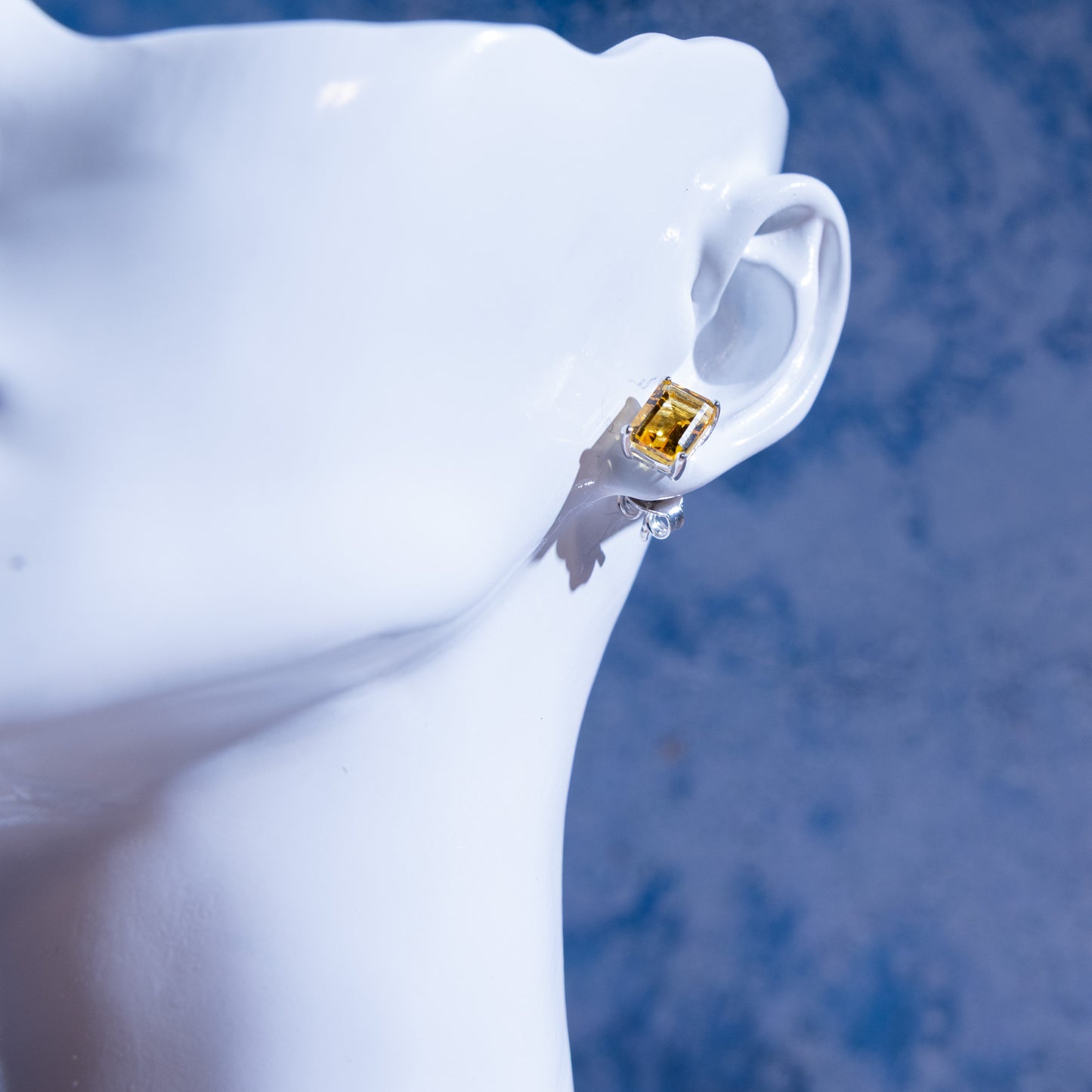 Soleil Citrine Rectangle Earrings