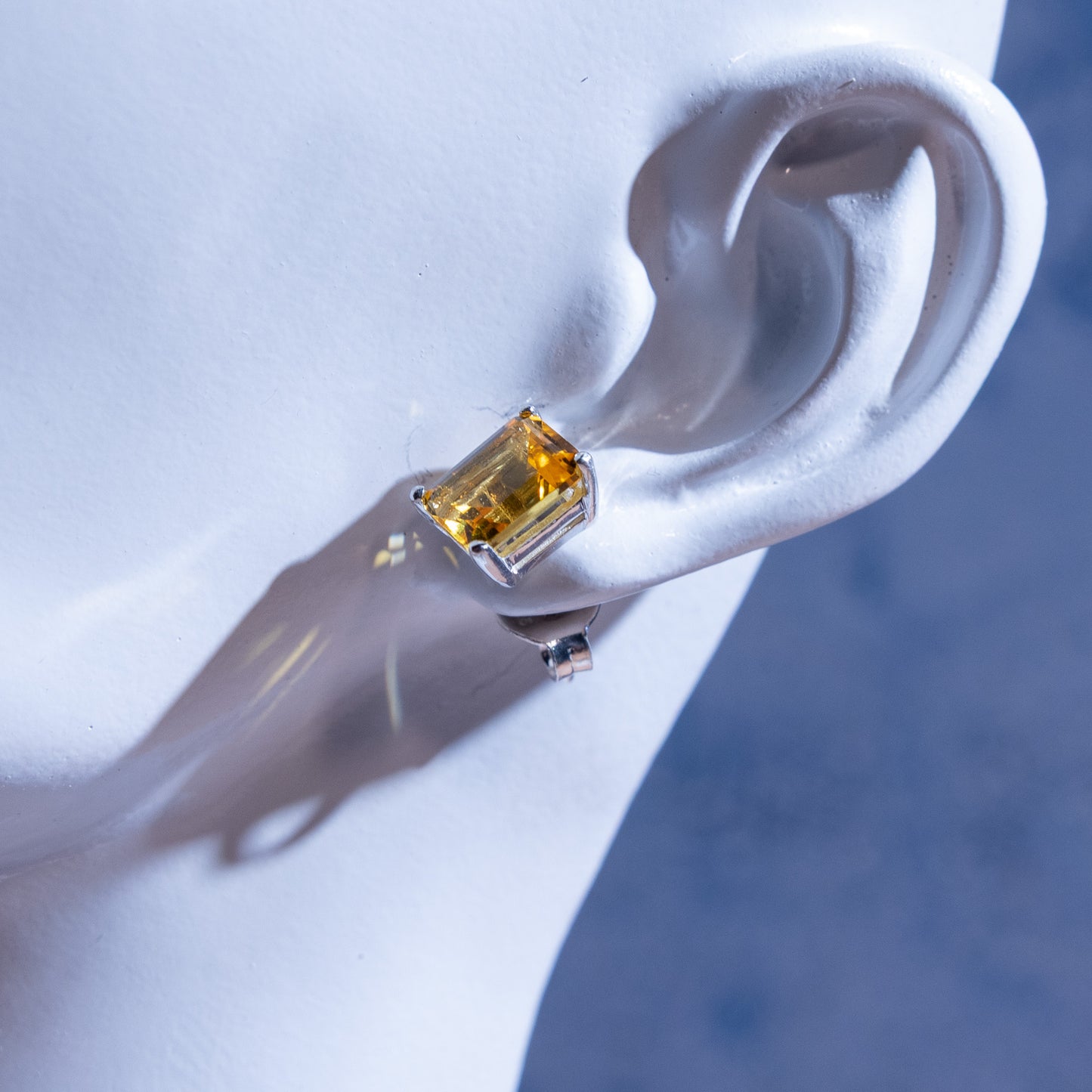 Soleil Citrine Rectangle Earrings