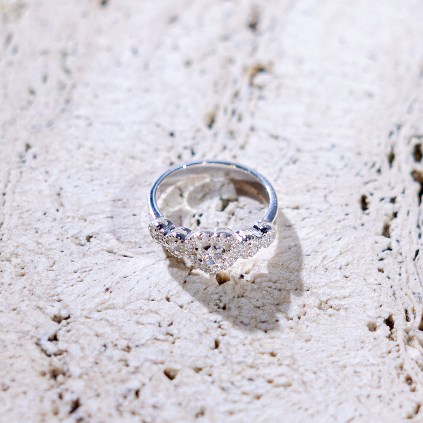 Amora CZ Hearts Ring