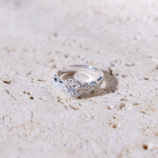 Amora CZ Hearts Ring
