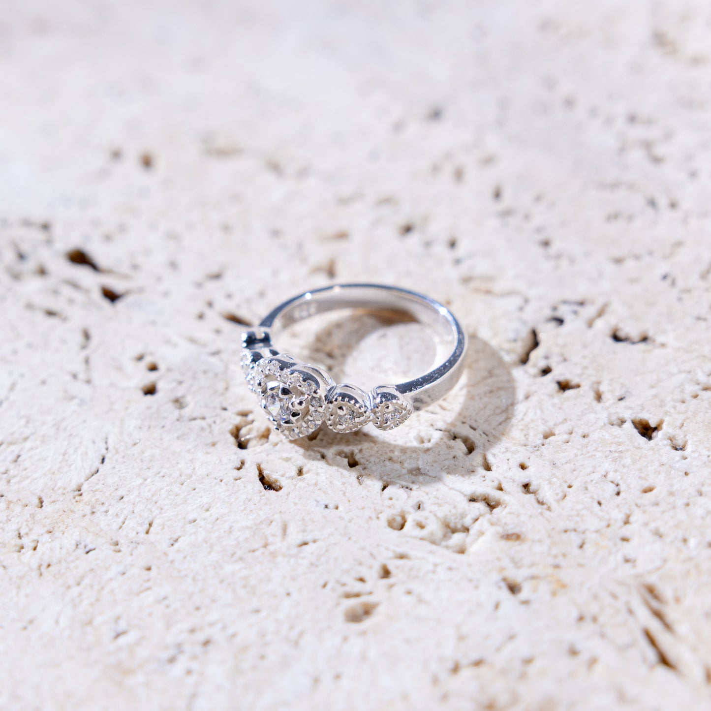 Amora CZ Hearts Ring