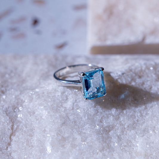 Marina Large Blue Topaz Ring