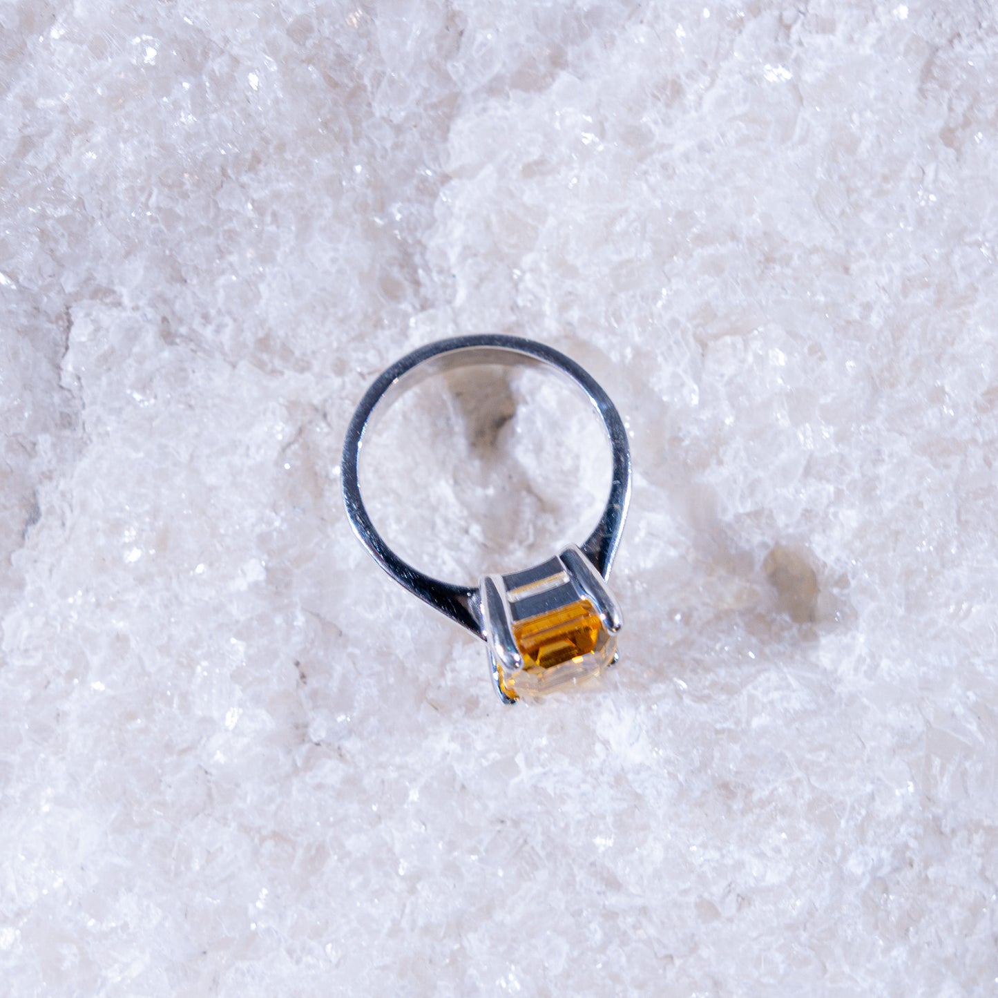 Aurelia Large Citrine Rectangular Ring