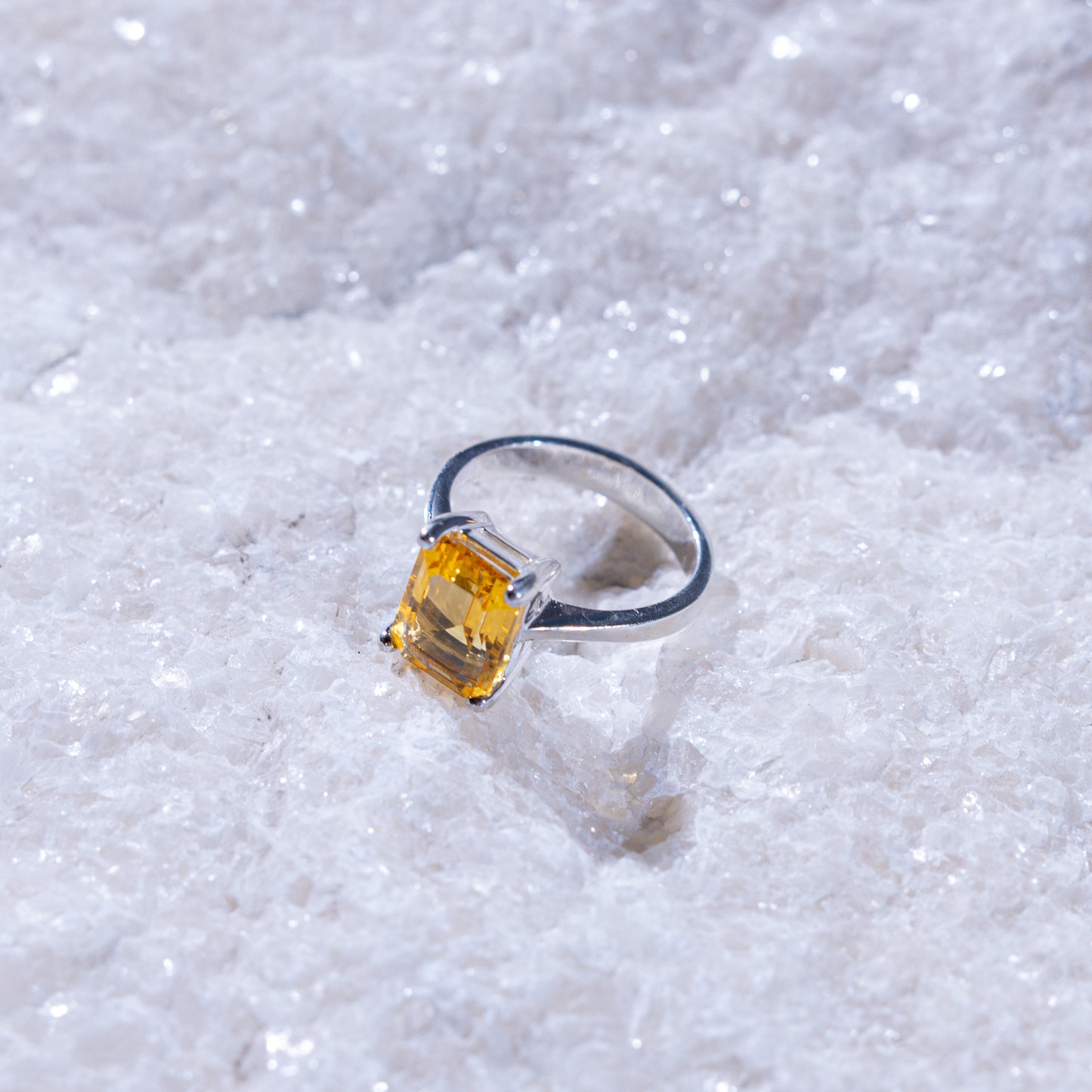 Aurelia Large Citrine Rectangular Ring