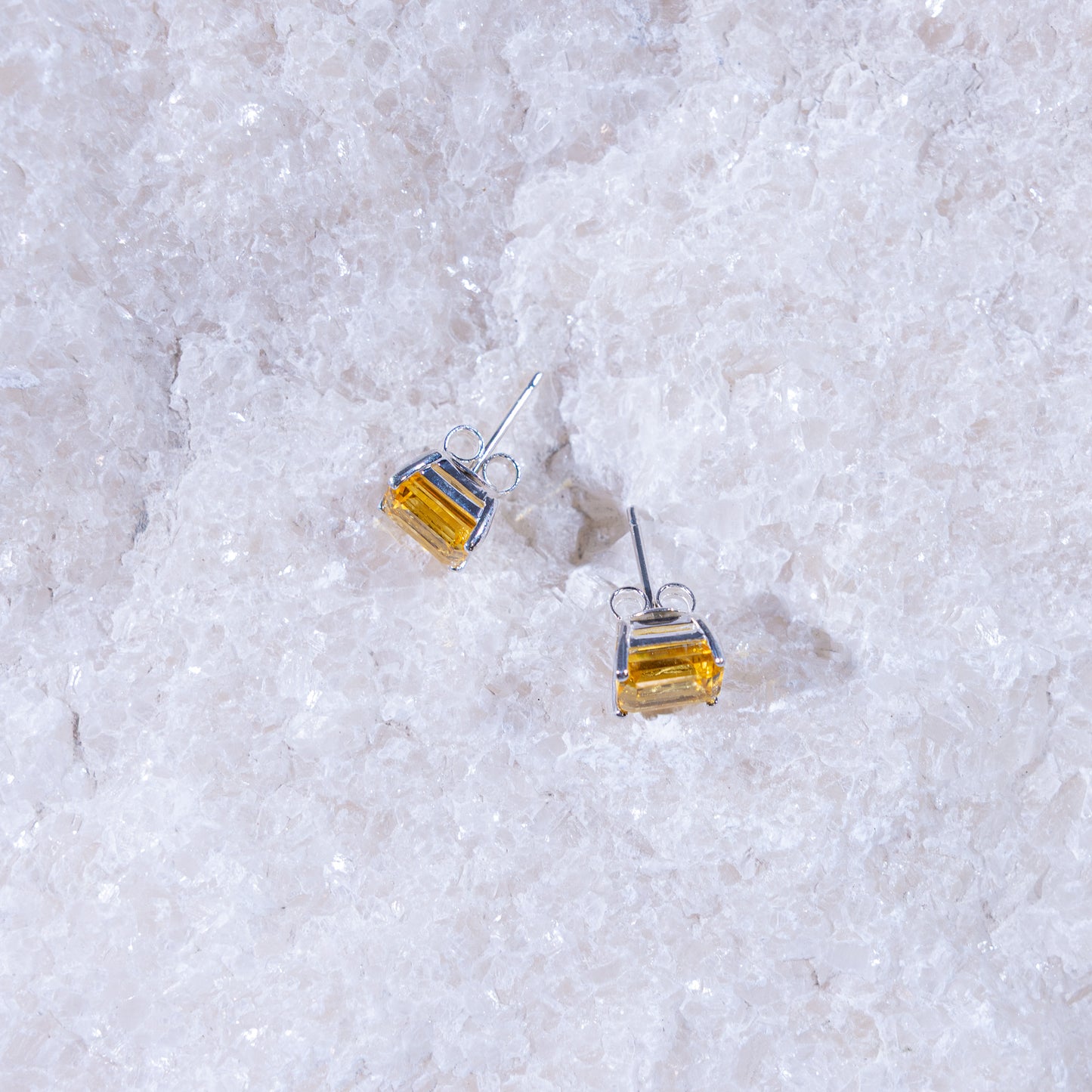 Soleil Citrine Rectangle Earrings