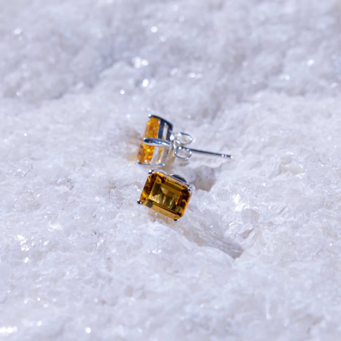 Soleil Citrine Rectangle Earrings