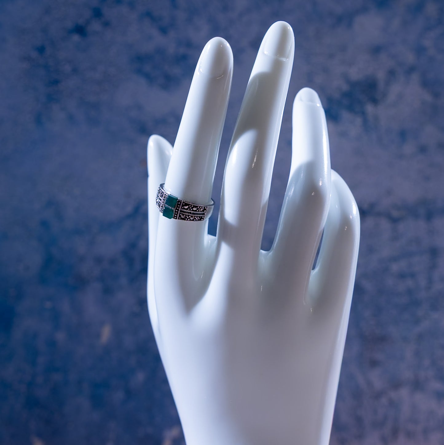 Verdant Crest 2-Stone Green Agate Ring