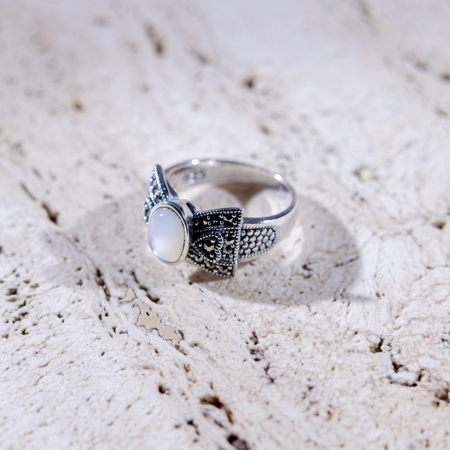 Novelle Bowtie Mother of Pearl Ring