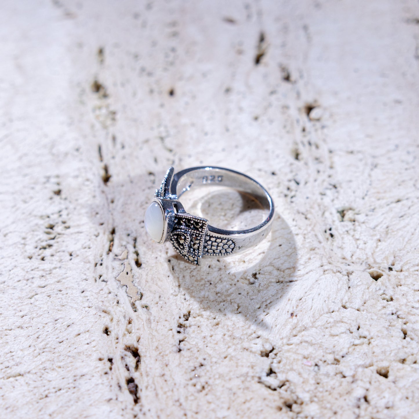 Novelle Bowtie Mother of Pearl Ring