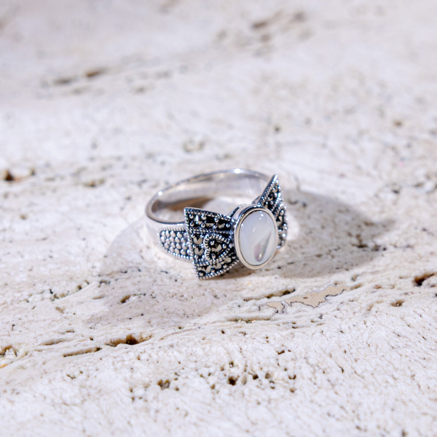 Novelle Bowtie Mother of Pearl Ring