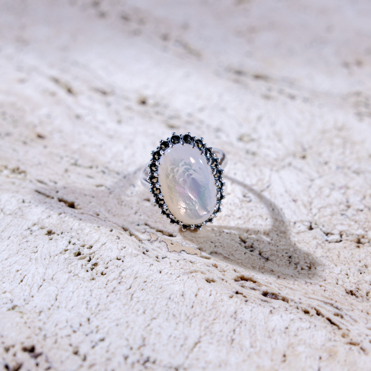 Iridesa Ring Large Mother of Pearl Oval Ring