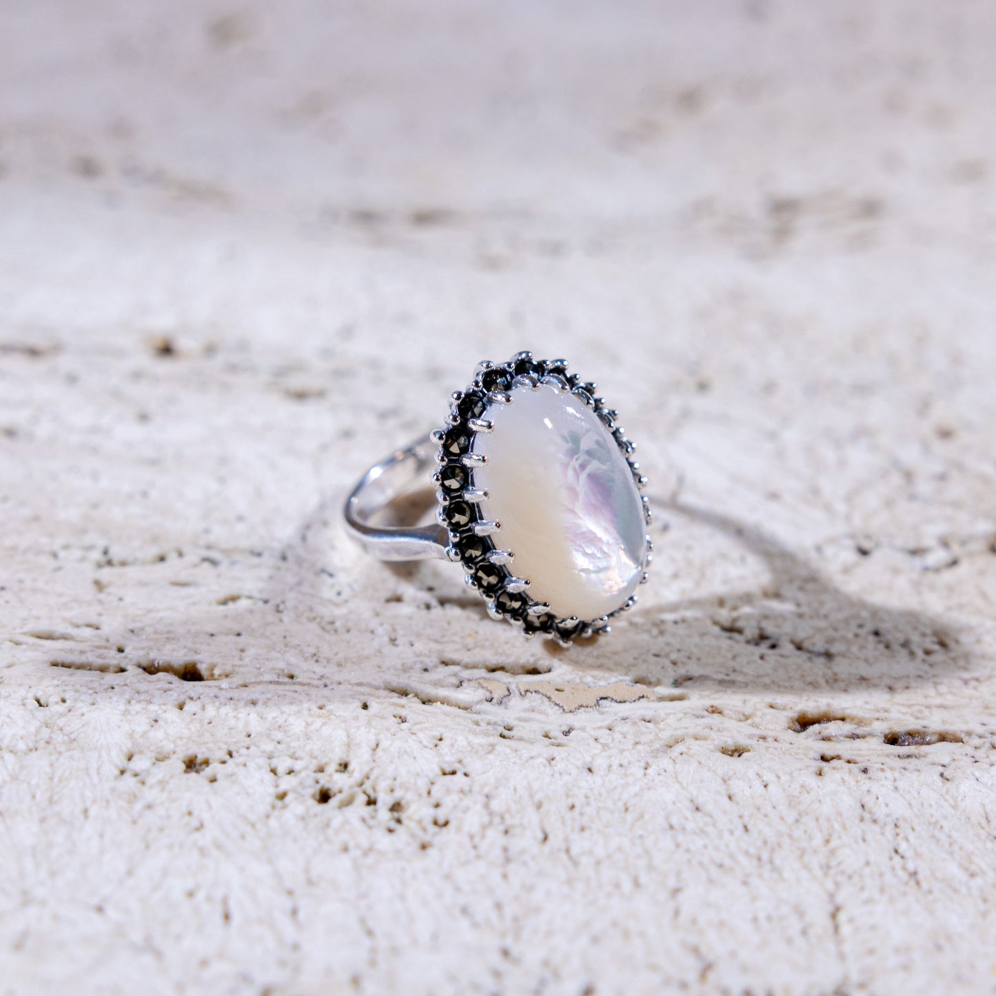 Iridesa Ring Large Mother of Pearl Oval Ring