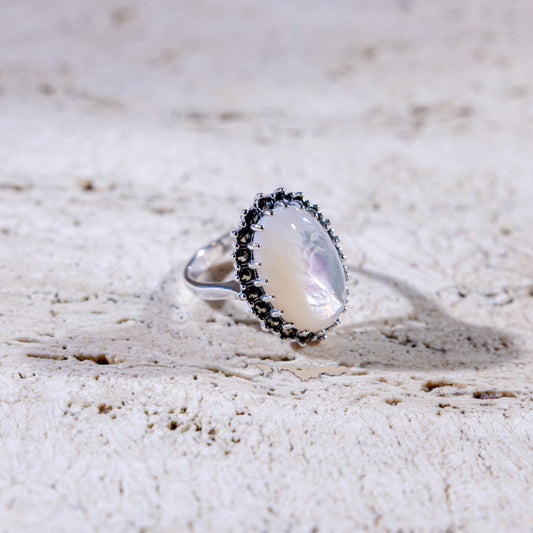 Iridesa Ring Large Mother of Pearl Oval Ring