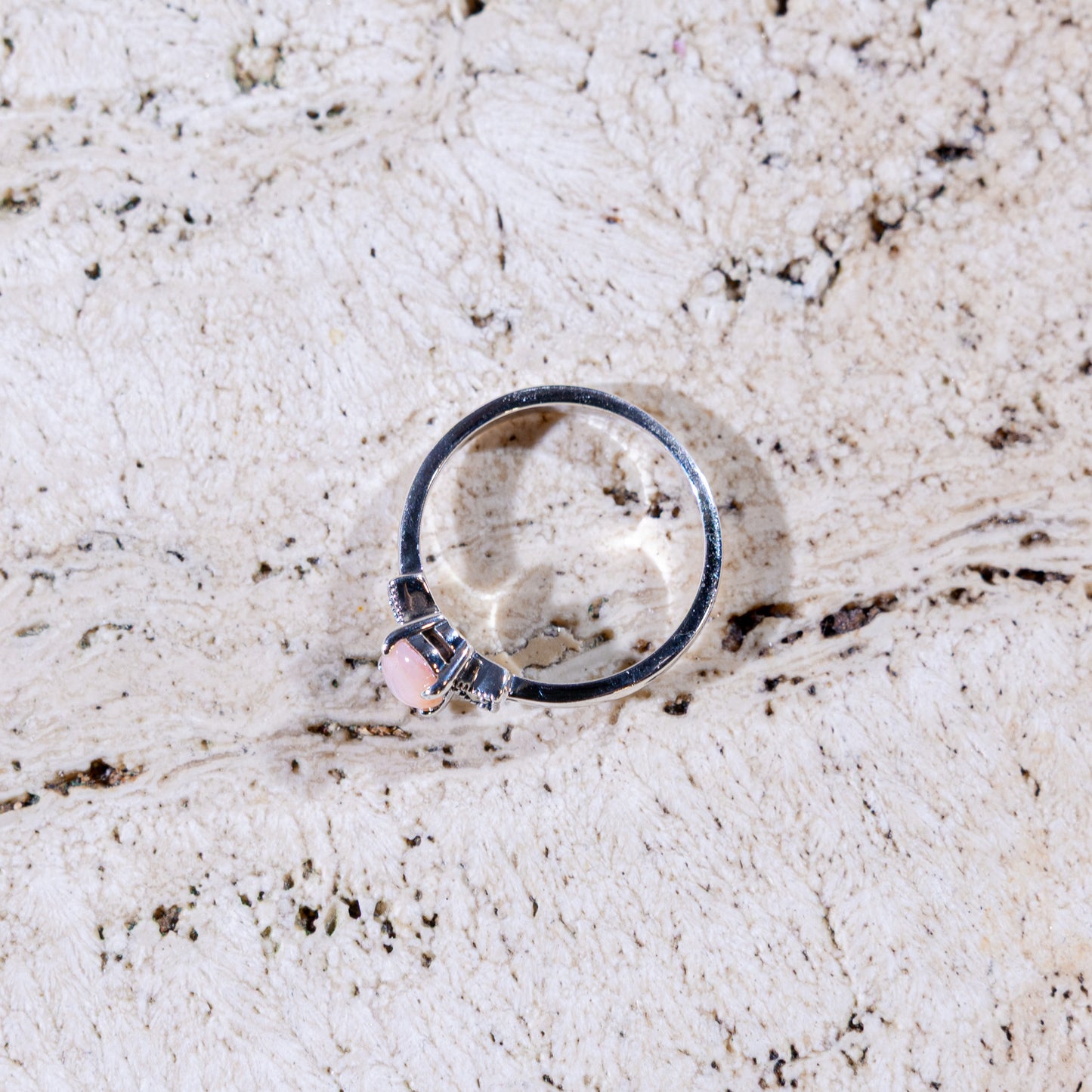 Roselle Pink Mother Of Pearl Ring