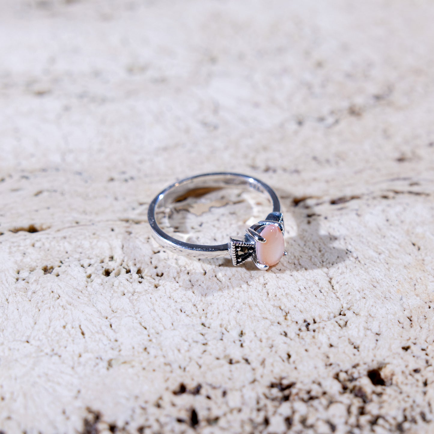 Roselle Pink Mother Of Pearl Ring
