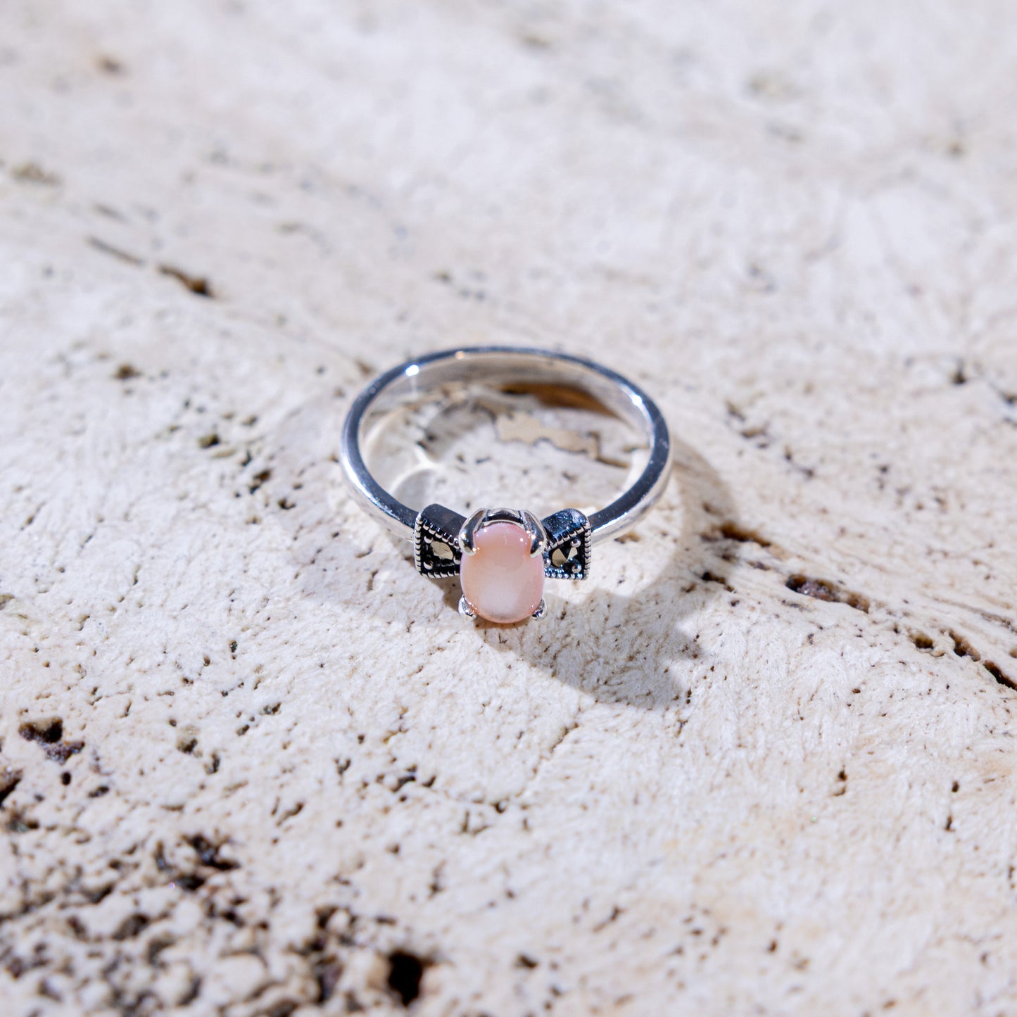 Roselle Pink Mother Of Pearl Ring