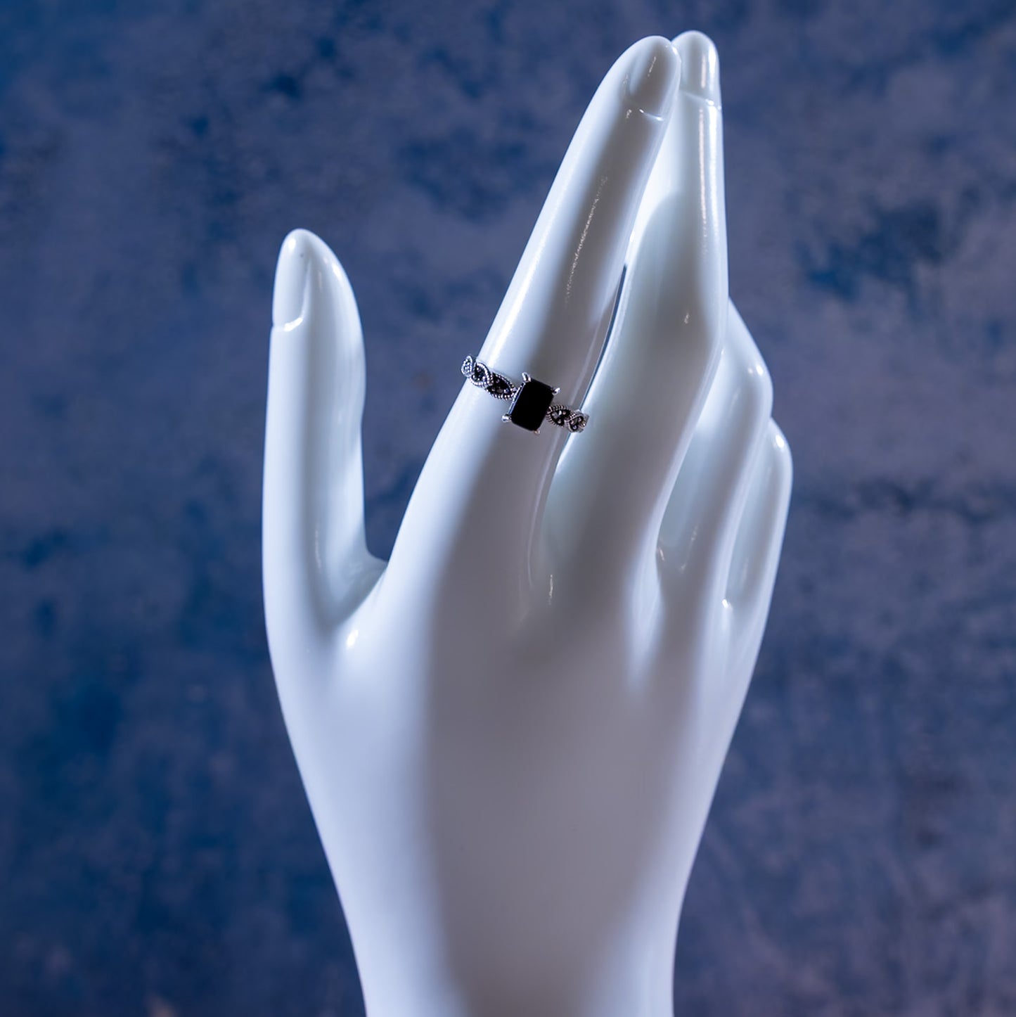 Eclipse Rectangular Onyx Stone Ring