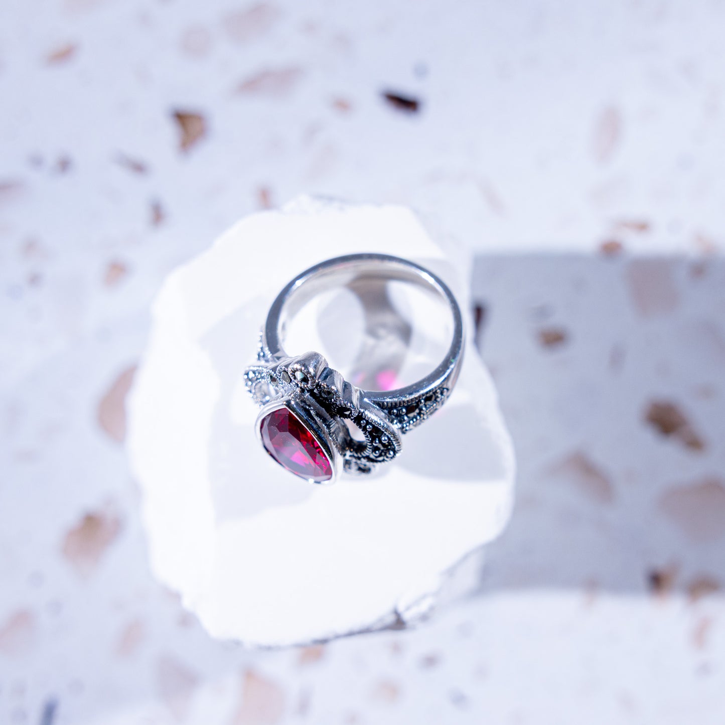 Adriana Crown CZ Ruby Ring