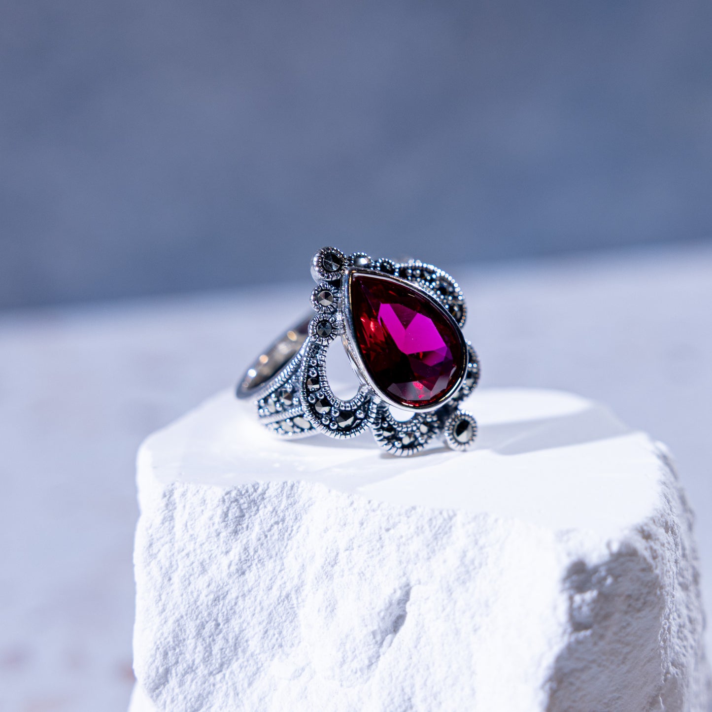 Adriana Crown CZ Ruby Ring