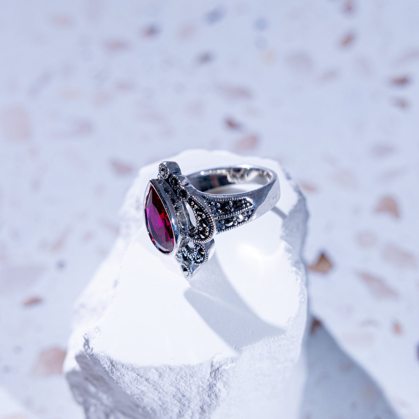Adriana Crown CZ Ruby Ring