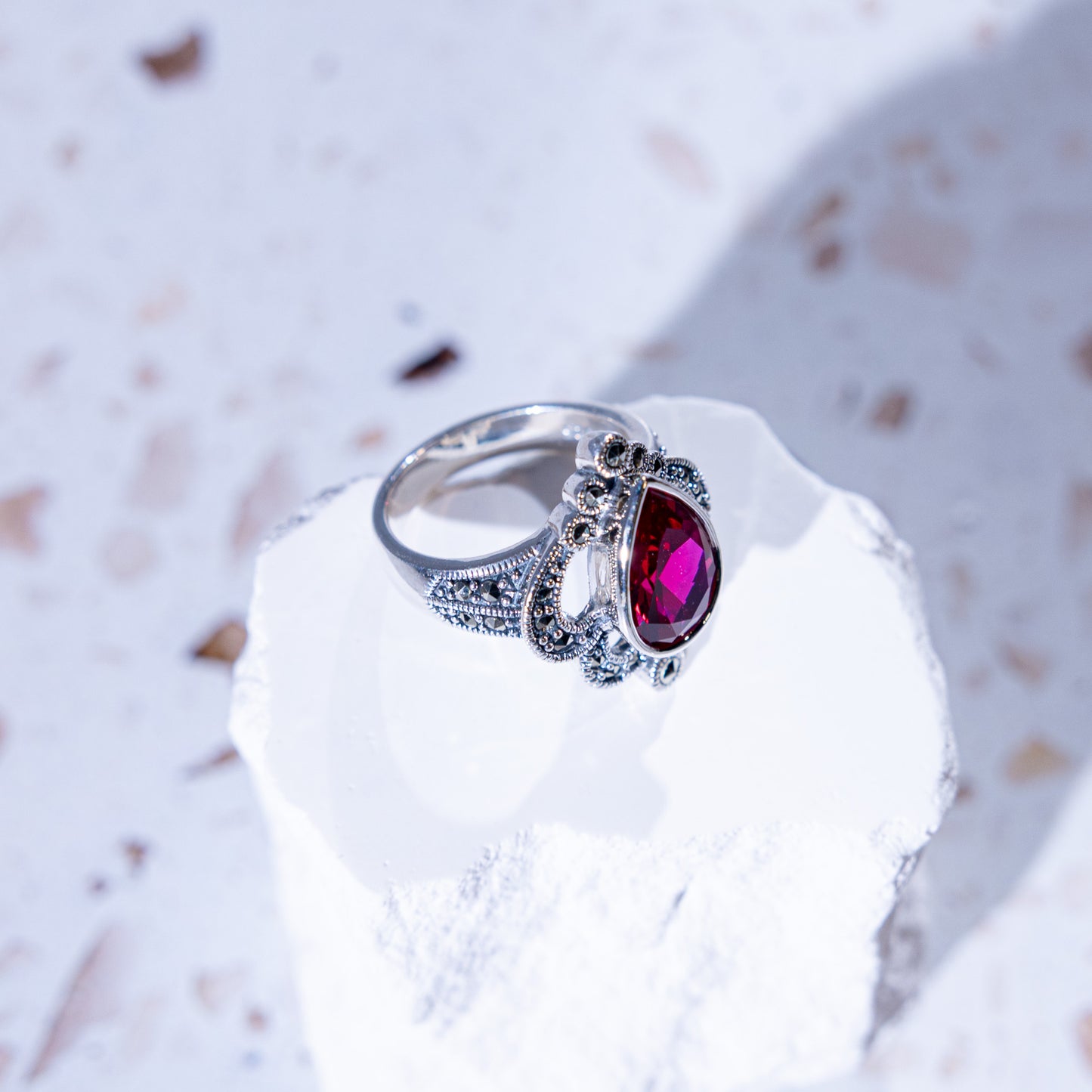 Adriana Crown CZ Ruby Ring