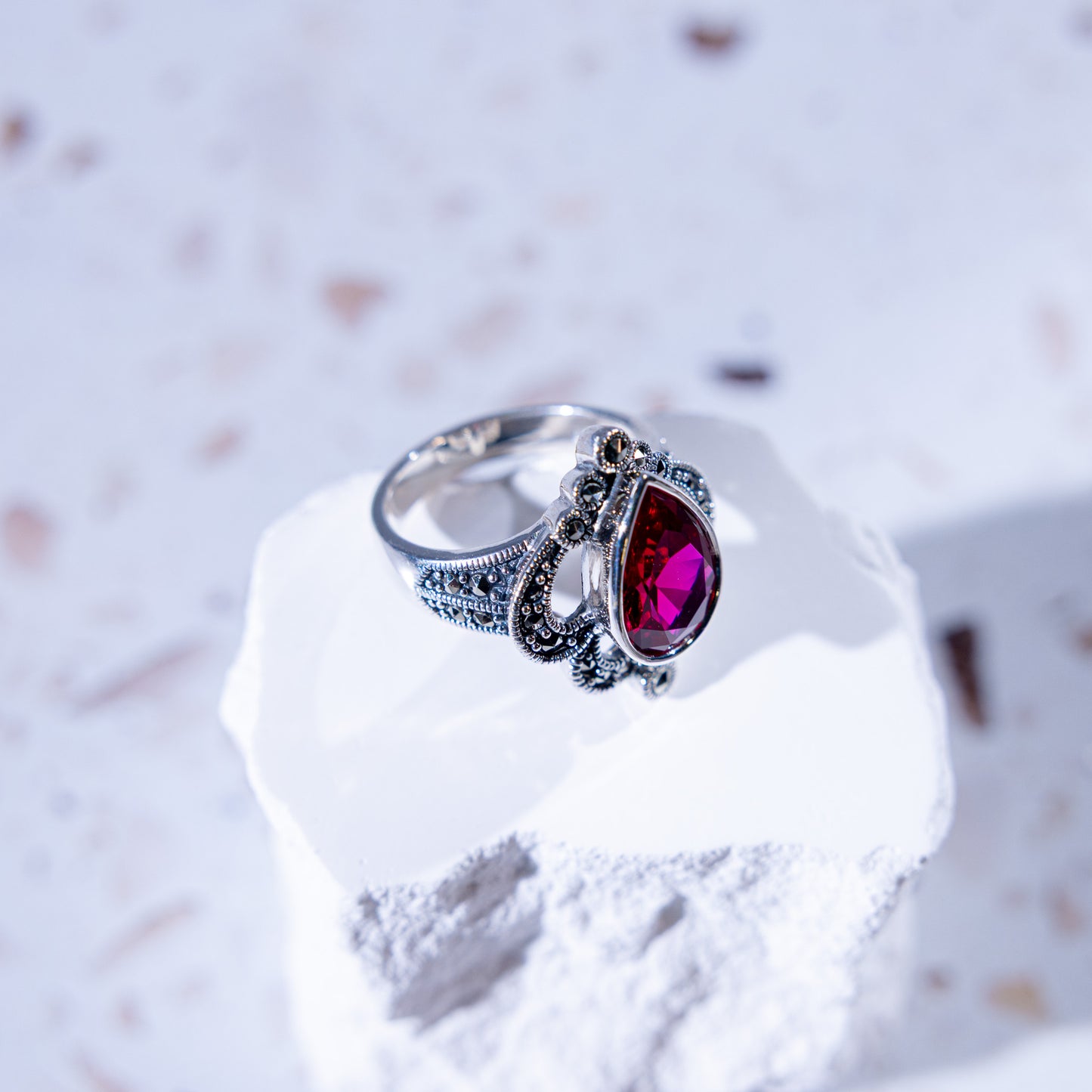 Adriana Crown CZ Ruby Ring