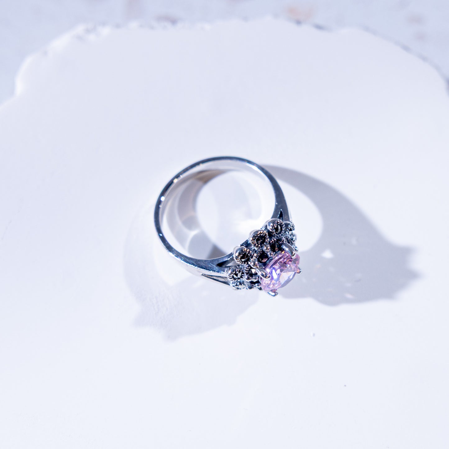 Amorette Pink CZ Ring