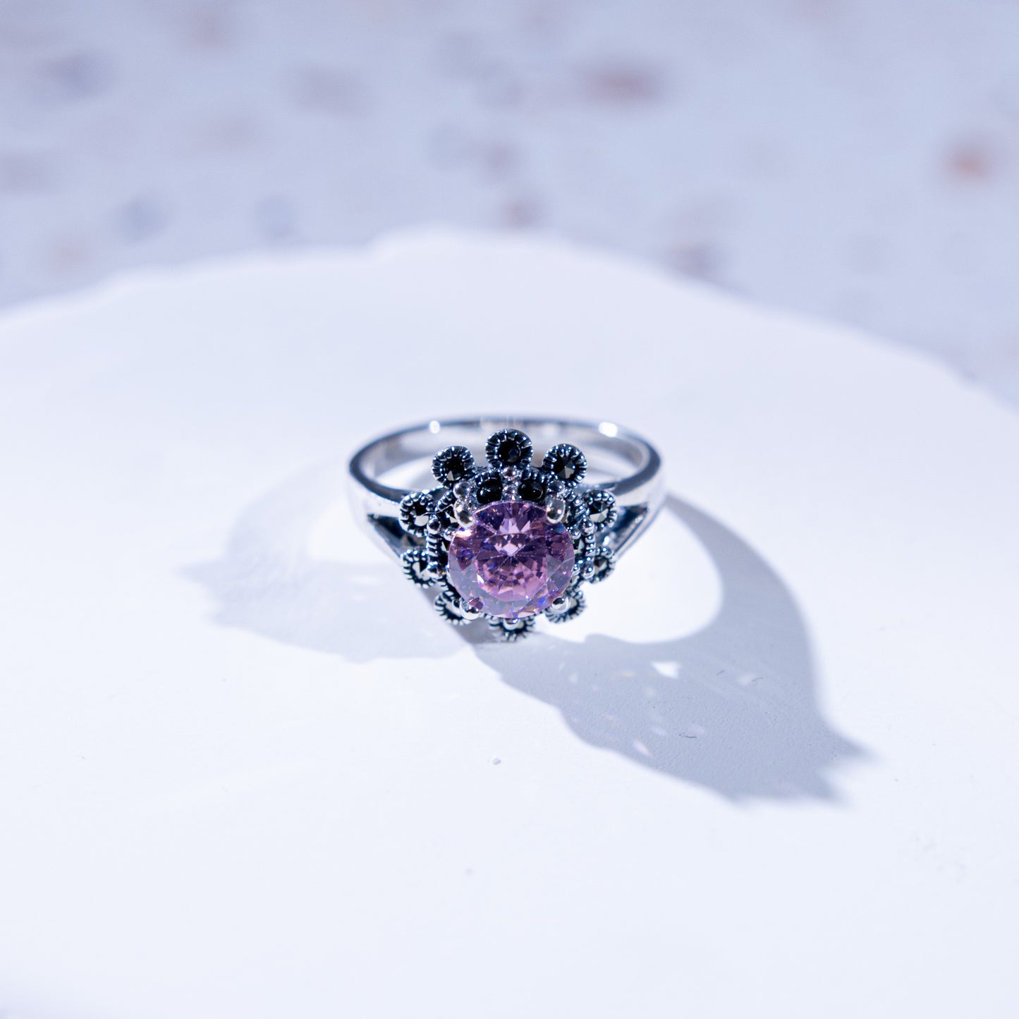 Amorette Pink CZ Ring