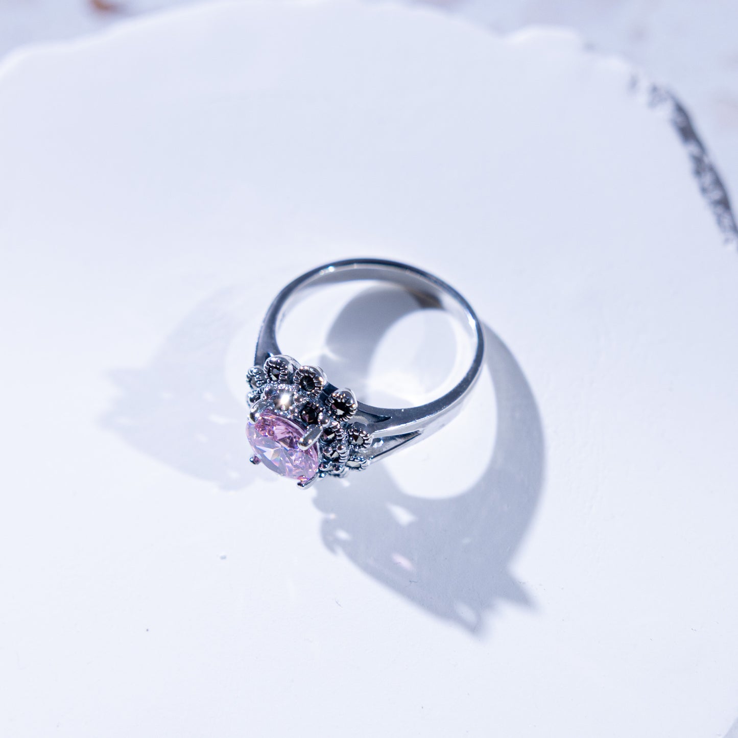 Amorette Pink CZ Ring