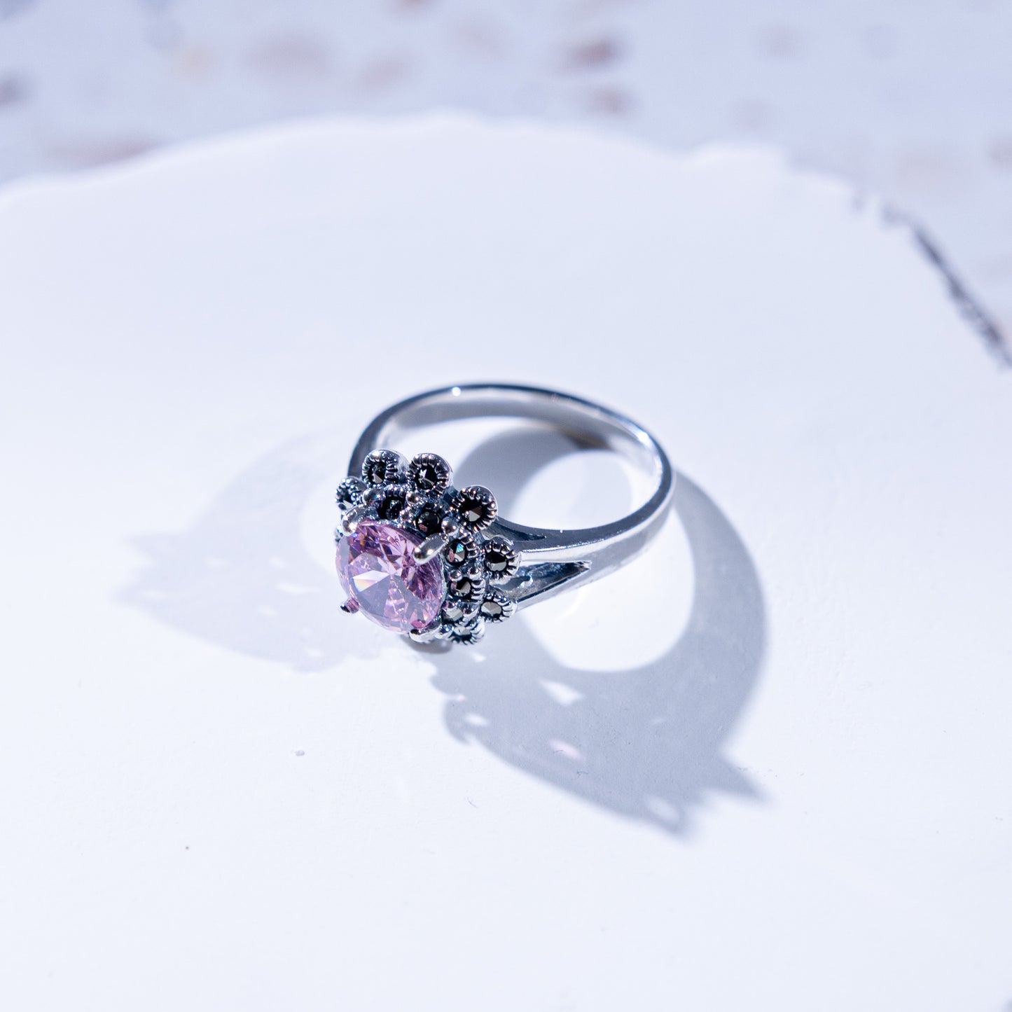 Amorette Pink CZ Ring