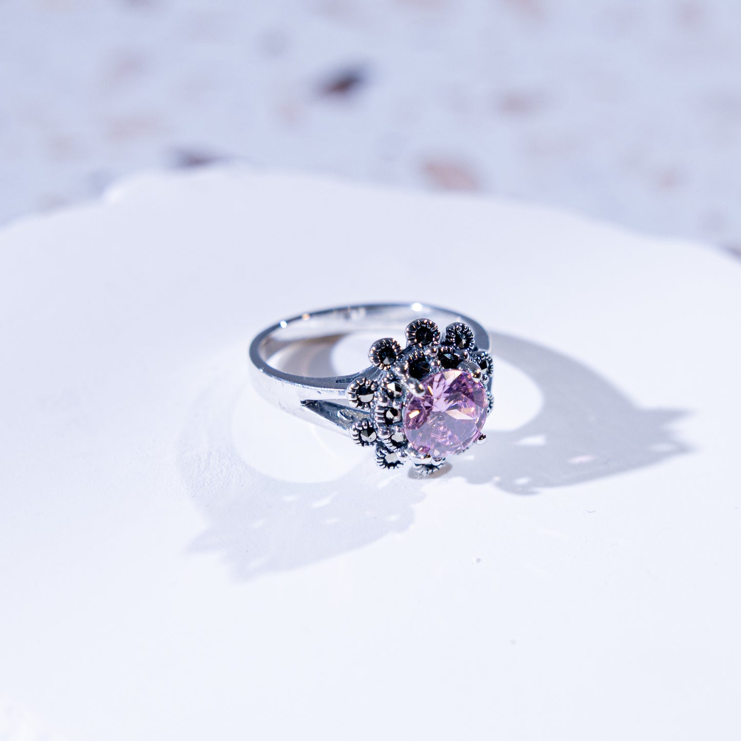 Amorette Pink CZ Ring