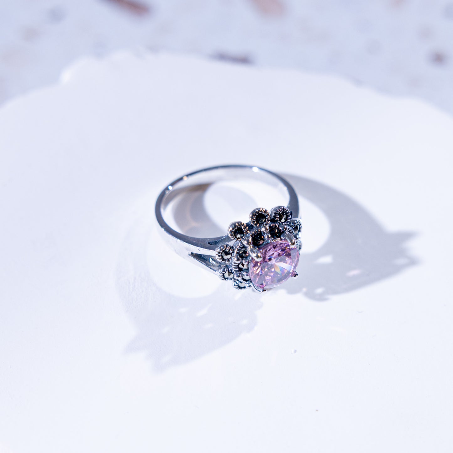 Amorette Pink CZ Ring