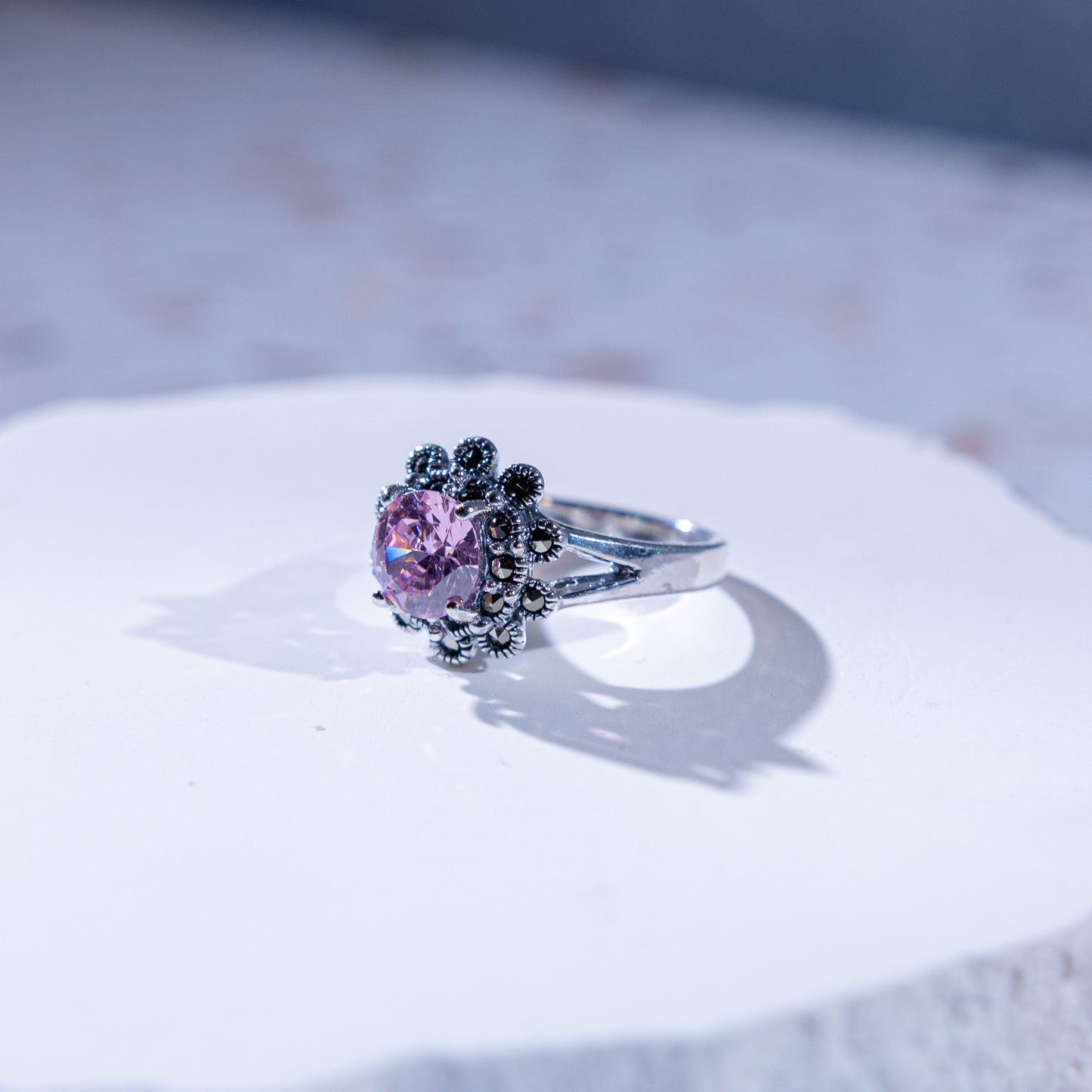 Amorette Pink CZ Ring