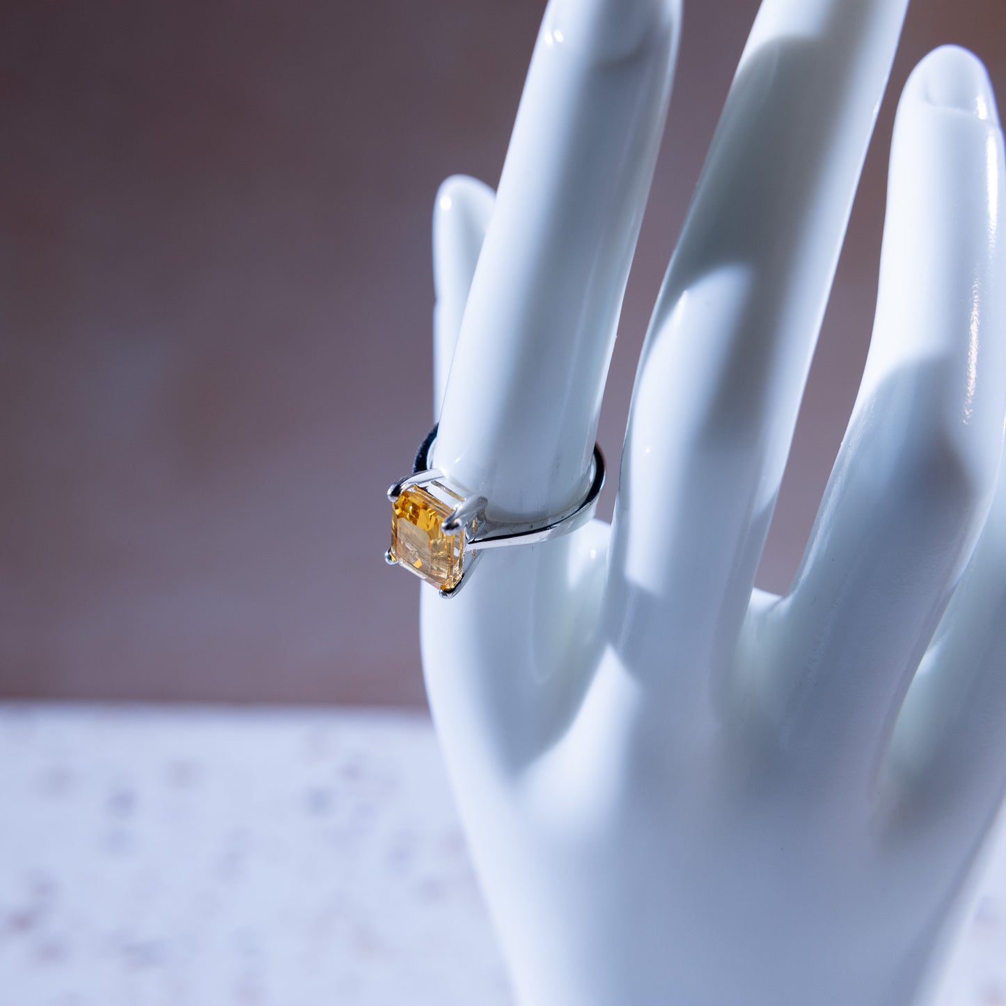 Aurelia Large Citrine Rectangular Ring