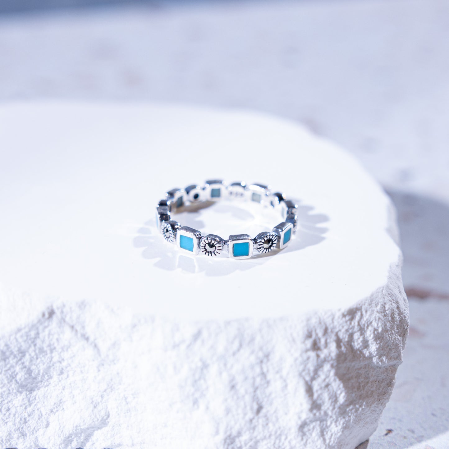Moana Turquoise Squares Ring