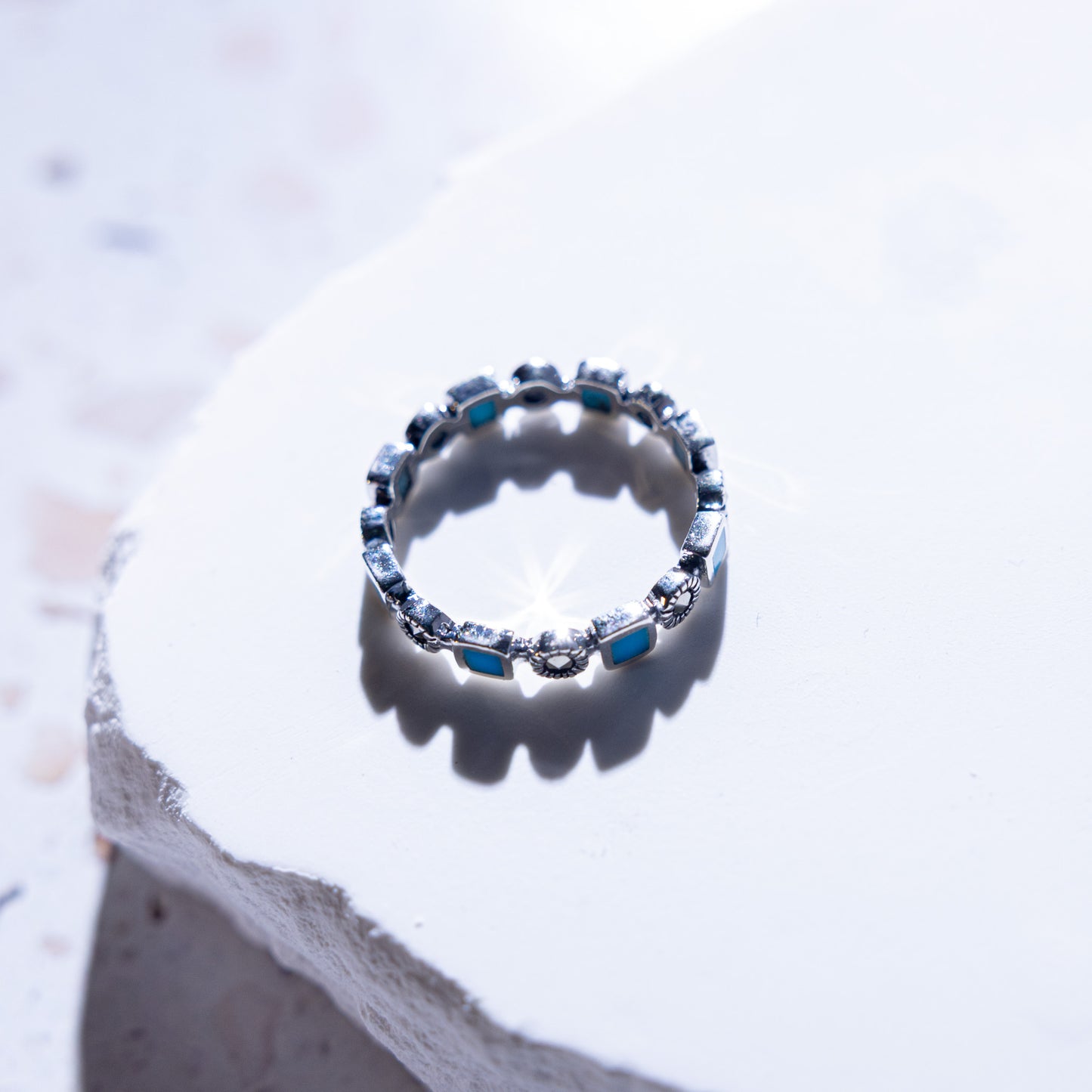 Moana Turquoise Squares Ring