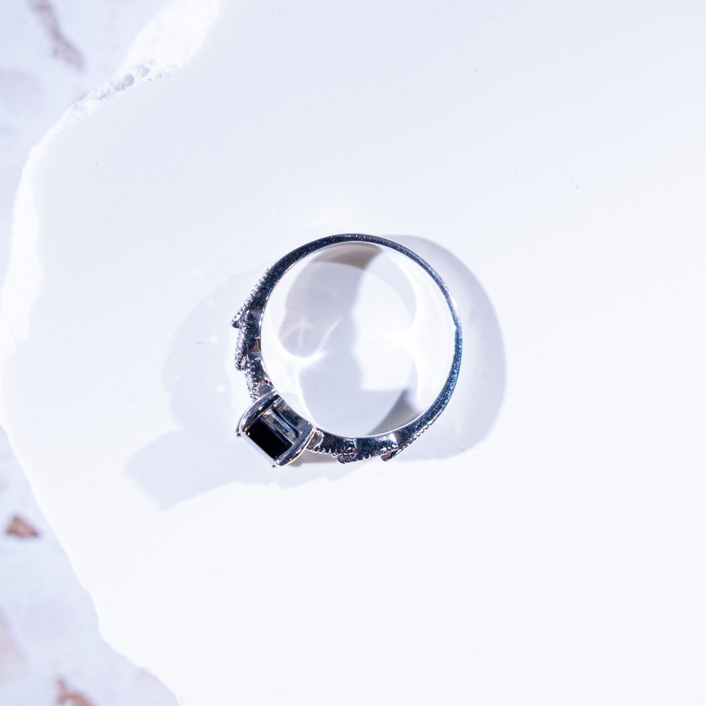 Eclipse Rectangular Onyx Stone Ring